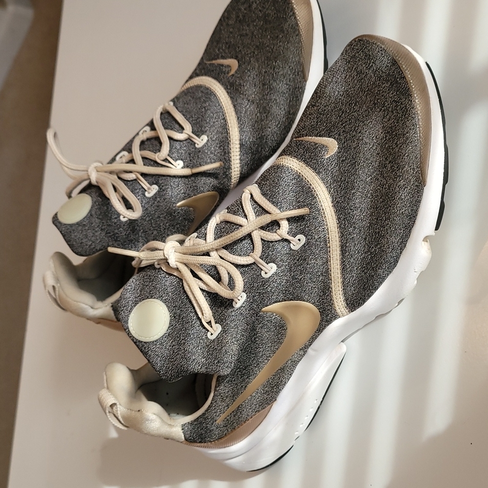 Nike gold and gray sneakers